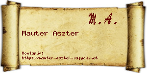 Mauter Aszter névjegykártya